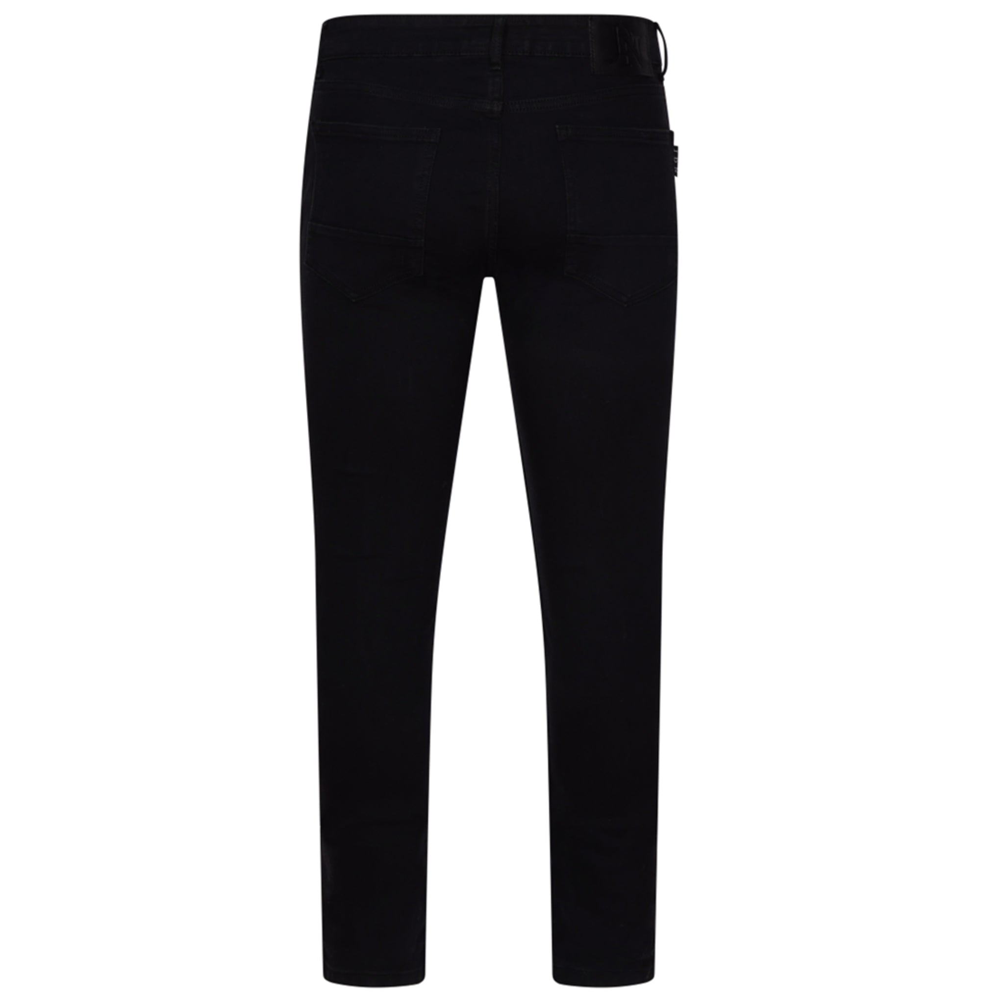 Men's JDN branded slim fit jeans in washed black denim with tapered leg and five-pocket design
